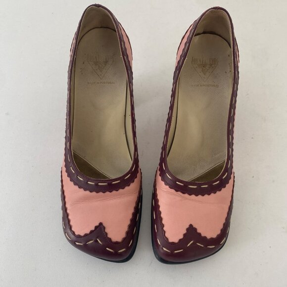 John Fluevog Kristin Heels Shoes Wingtip Brogue - Picture 2 of 10